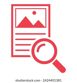 Search result icon, research data report sign, control analysis symbol vector illustration .