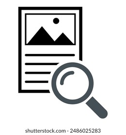 Icono de resultado de Búsqueda, signo de informe de datos de investigación, Ilustración vectorial de símbolo de análisis de control .
