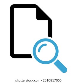 Ícone de resultado de pesquisa, sinal de relatório de dados de pesquisa, ilustração de vetor de símbolo de análise de controle .