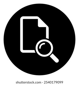 Search result icon, research data report sign, control analysis symbol vector illustration .