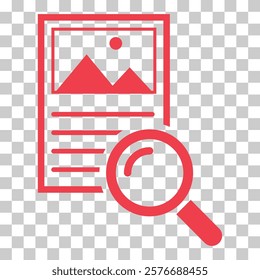 Search result icon, research data report sign, control analysis symbol vector illustration .