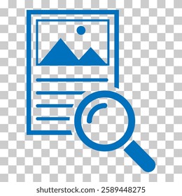 Search result icon, research data report sign, control analysis symbol vector illustration .