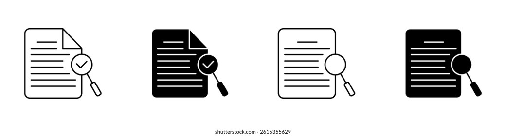Search Result Icon Set. Symbol Of Search Result. Vector Illustration.
