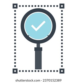 search result online. Annual report with the final result. Research and verification of information data on a computer screen. Computer window with business page interface. Vector illustration