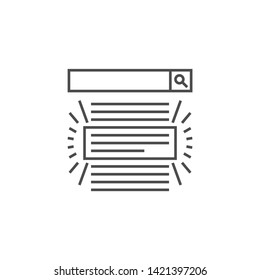Search Result Related Vector Thin Line Icon. Isolated on White Background. Editable Stroke. Vector Illustration.