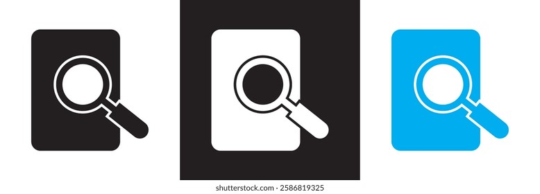 Search result vector icon, research data report sign, control analysis symbol icon. isolated on white and black background. Vector illustration. EPS 10