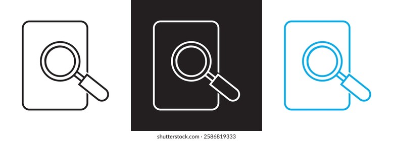 Search result vector icon, research data report sign, control analysis symbol icon. isolated on white and black background. Vector illustration. EPS 10