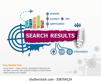 Search results concept for efficiency and breakthrough paper hole with ragged edges with a space for your message. 