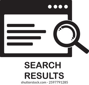 search results icon or search results symbol vector isolated. Best search results icon vector for mobile apps, websites, search engine design element, and more.Detailed searching results icon.