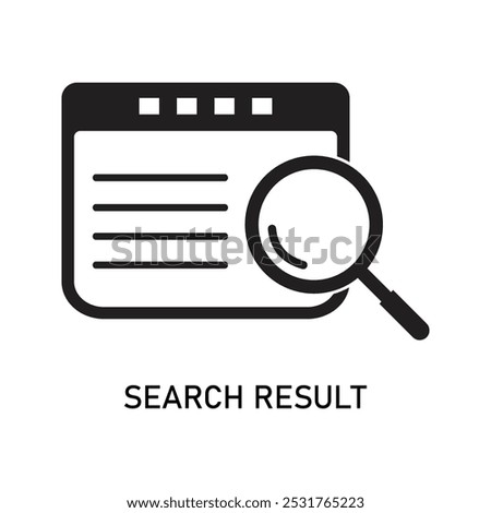 search results icon or search results symbol vector isolated.