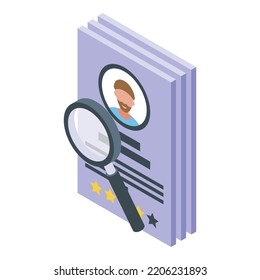 Search resume icon. Isometric of search resume vector icon for web design isolated on white background