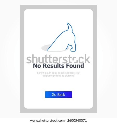 Search returns no results found modern flat design concept