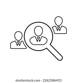 Search Right Candidate Icon Logo. Outline symbol. 
