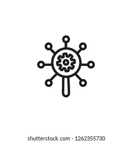 Search robot line icon. Robot, system, target. Optimization concept. Vector illustration can be used for topics like optimization, engineering, investigation