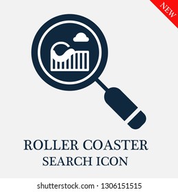 search Roller coaster icon. Editable search Roller coaster icon for web or mobile.