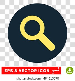 Search round icon. Vector EPS illustration style is flat iconic bicolor symbol, yellow and dark blue colors, transparent background.