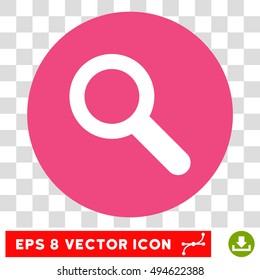 Search round icon. Vector EPS illustration style is flat iconic bicolor symbol, white and pink colors, transparent background.