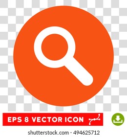 Search round icon. Vector EPS illustration style is flat iconic bicolor symbol, white and orange colors, transparent background.