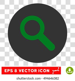 Search round icon. Vector EPS illustration style is flat iconic bicolor symbol, green and gray colors, transparent background.