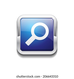 Search Rounded Corner Square Blue Vector Web Button Icon