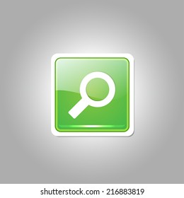 Search Rounded Rectangular Green Vector Web Button Icon