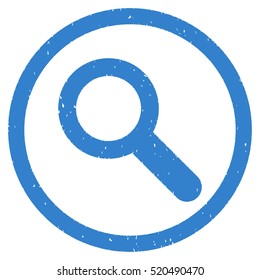 Search rubber seal stamp watermark. Icon vector symbol with grunge design and dust texture. Scratched cobalt ink sticker on a white background.
