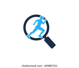Search Run Icon Logo Design Element