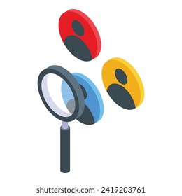Search sales manager icon isometric vector. Boost online. Process website