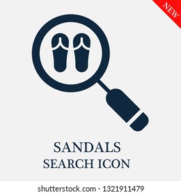 search Sandals icon. Editable search Sandals icon for web or mobile.