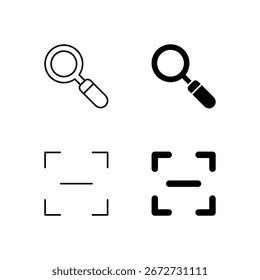 Symbolsammlung im Linien- und Volltonstil suchen und scannen
