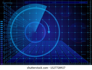 Search the scanning system. Blue radar design.