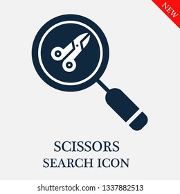 search Scissors icon. Editable search Scissors icon for web or mobile.