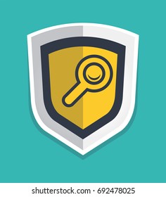 Search security icon. Vector illustration in flat style.