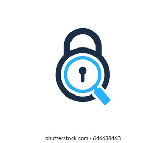 Search Security Lock Icon Logo Design Element