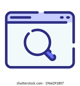 search seo browse web single isolated icon with dash or dashed line style