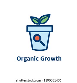 Search & SEO Web Header Hero Image Banner with organic growth, search, and locality ideas icon set