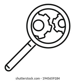 Icono de problema del servidor de búsqueda. Símbolo de problema del servidor de búsqueda de esquema icono de vector de diseño web aislado en fondo blanco