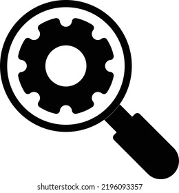 search setting Vector illustration on a transparent background.Premium quality symbols.Glyphs vector icon for concept and graphic design.