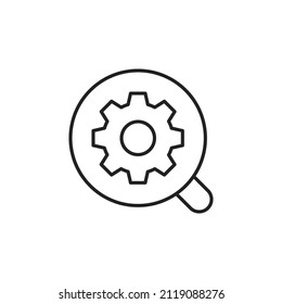 Icono de configuración de búsqueda. Ilustración vectorial negra de alta calidad.