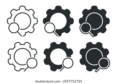 Search settings icon. Illustration vector