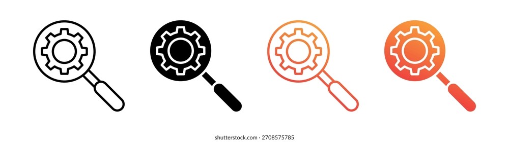 Search Settings Multiple Style Icon Set Collection