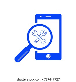 search settings phone icon vector