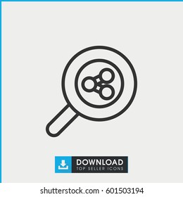 search share icon. simple outline search share vector icon. on white background.