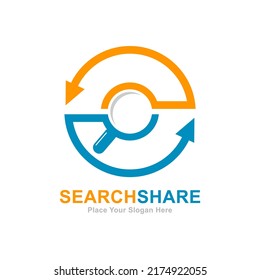 Search share logo vector design. Suitable for business, web, art, technology