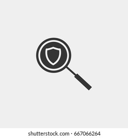 Search shield icon illustration isolated vector sign symbol