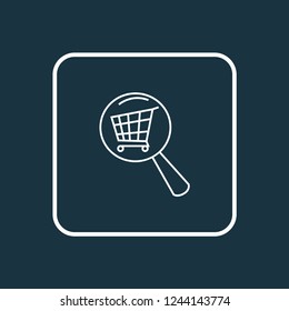 Search shop icon line symbol. Premium quality isolated magnifying element in trendy style.