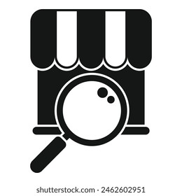 Search shop magnifier icon simple vector. Online locator app. Commercial button
