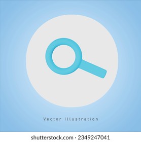 search sign in 3d vector illustration