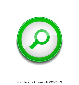 Search Sign Circular Green Vector Web Button Icon