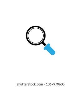 Search Sign Icon Vector Flat Design Blue And Black